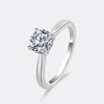 TENCARATS de compromiso de moissanita para mujer, 1/2CT, plata pura S925, joyería de boda de diamante con certificado GRA clásico de cuatro garras