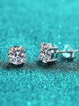 TENCARATS de moissanita de 0,2-2 quilates para mujer, pendientes de diamantes de laboratorio de cuatro garras de plata pura S925, regalo de fiesta, joyería de boda