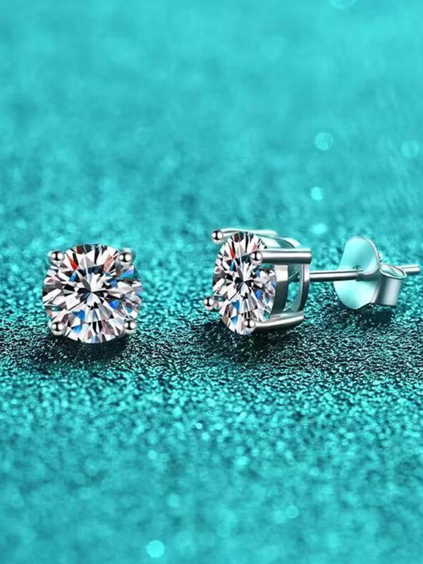 TENCARATS de moissanita de 0,2-2 quilates para mujer, pendientes de diamantes de laboratorio de cuatro garras de plata pura S925, regalo de fiesta, joyería de boda