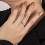 TENCARATS de compromiso de moissanita para mujer, 1/2CT, plata pura S925, joyería de boda de diamante con certificado GRA clásico de cuatro garras