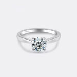 TENCARATS de compromiso de moissanita para mujer, 1/2CT, plata pura S925, joyería de boda de diamante con certificado GRA clásico de cuatro garras
