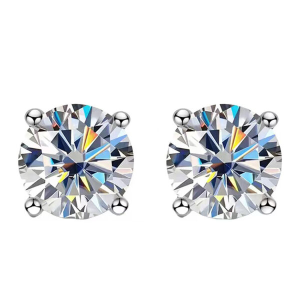 TENCARATS de moissanita de 0,2-2 quilates para mujer, pendientes de diamantes de laboratorio de cuatro garras de plata pura S925, regalo de fiesta, joyería de boda