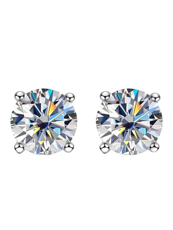 TENCARATS de moissanita de 0,2-2 quilates para mujer, pendientes de diamantes de laboratorio de cuatro garras de plata pura S925, regalo de fiesta, joyería de boda