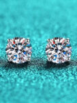 TENCARATS de moissanita de 0,2-2 quilates para mujer, pendientes de diamantes de laboratorio de cuatro garras de plata pura S925, regalo de fiesta, joyería de boda
