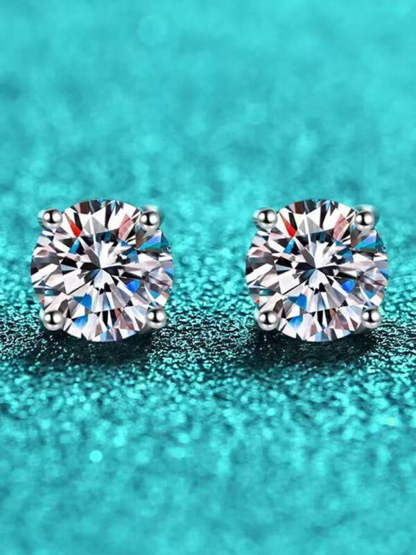 TENCARATS de moissanita de 0,2-2 quilates para mujer, pendientes de diamantes de laboratorio de cuatro garras de plata pura S925, regalo de fiesta, joyería de boda