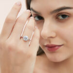 TENCARATS de compromiso de moissanita para mujer, 1/2CT, plata pura S925, joyería de boda de diamante con certificado GRA clásico de cuatro garras
