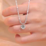 TEN CARATS S925 Sterling Silver VVS1 Moissanite Classic Women's Necklace Birthday Party Gift GRA Certified Jewelry