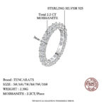 TENCARATS moissanita completo de 3mm para mujer, plata pura S925, diamante eterno, anillo de compromiso apilable, joyería de lujo