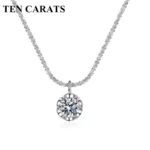 TEN CARATS S925 Sterling Silver VVS1 Moissanite Classic Women's Necklace Birthday Party Gift GRA Certified Jewelry
