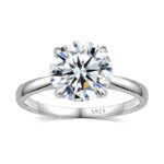 TENCARATS de compromiso de moissanita para mujer, 1/2CT, plata pura S925, joyería de boda de diamante con certificado GRA clásico de cuatro garras