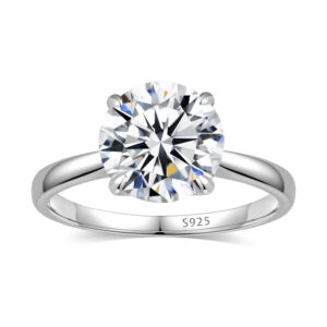 TENCARATS de compromiso de moissanita para mujer, 1/2CT, plata pura S925, joyería de boda de diamante con certificado GRA clásico de cuatro garras