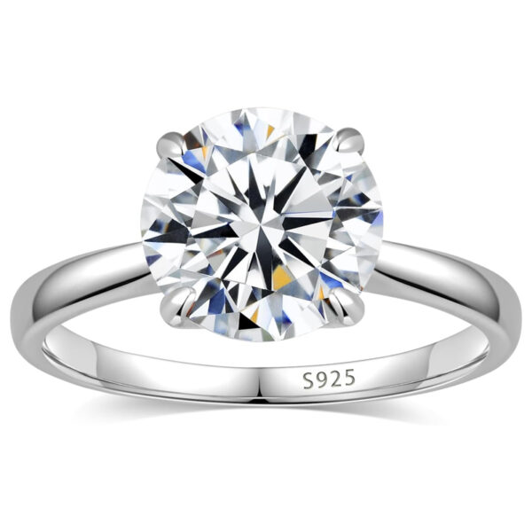 TENCARATS de compromiso de moissanita para mujer, 1/2CT, plata pura S925, joyería de boda de diamante con certificado GRA clásico de cuatro garras