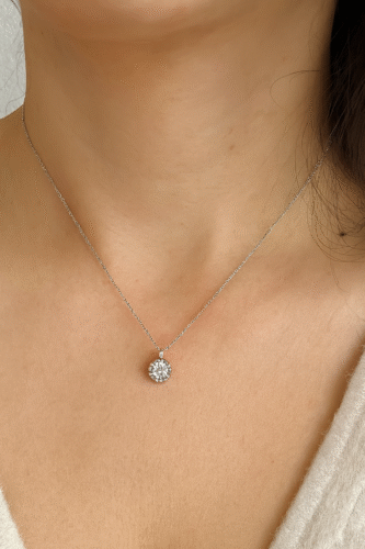 TEN CARATS S925 Sterling Silver VVS1 Moissanite Classic Women's Necklace Birthday Party Gift GRA Certified Jewelry photo review