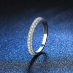 TENCARATS Moissanite Eternity Band – 925 Sterling Silver Pavé Ring, Minimalist Wedding or Stackable Jewelry