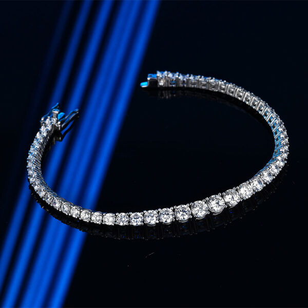 TEN CARATS 925 Sterling Silver Moissanite Tennis Bracelet for Women, D Color VVS1 Clarity, Luxury Sparkling Diamond Alternative Jewelry