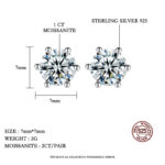 TENCARATS Moissanite Stud Earrings in 925 Sterling Silver – Classic Round Cut, Brilliant Sparkle for Daily Wear