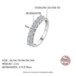 TENCARATS Moissanite Ring in 925 Sterling Silver – Elegant Seven-Stone Design