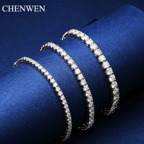 Lab-Created Diamond Alternative | 3mm 4mm 5mm Moissanite Tennis Bracelet