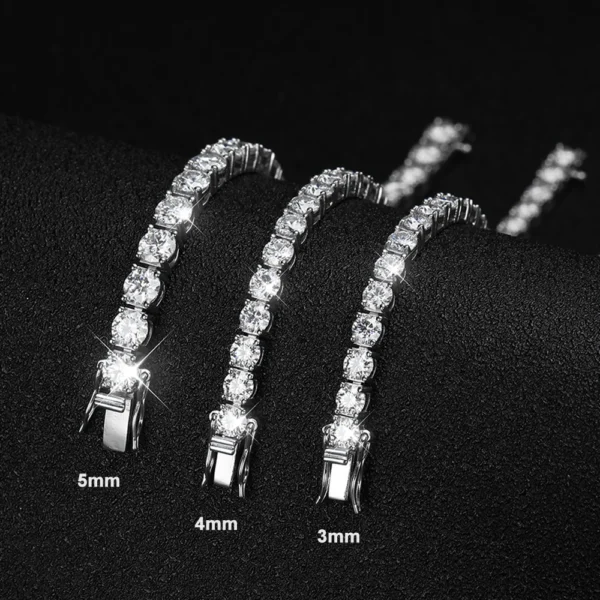 TEN CARATS 925 Sterling Silver Moissanite Tennis Bracelet for Women, D Color VVS1 Clarity, Luxury Sparkling Diamond Alternative Jewelry