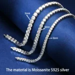 Lab-Created Diamond Alternative | 3mm 4mm 5mm Moissanite Tennis Bracelet