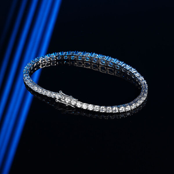 TEN CARATS 925 Sterling Silver Moissanite Tennis Bracelet for Women, D Color VVS1 Clarity, Luxury Sparkling Diamond Alternative Jewelry