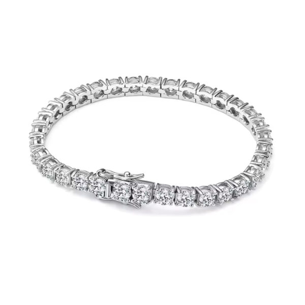 TEN CARATS 925 Sterling Silver Moissanite Tennis Bracelet for Women, D Color VVS1 Clarity, Luxury Sparkling Diamond Alternative Jewelry