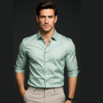 Classic Men's Long Sleeve Shirt Slim Fit Casual Business