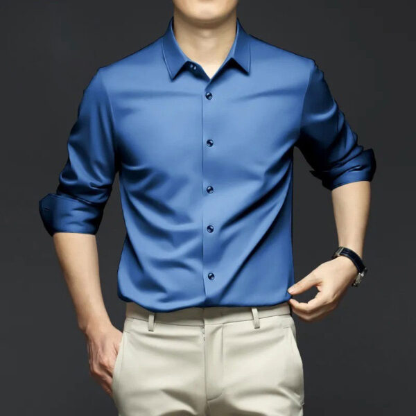 Kemeja Pria Silky Premium – Elegan, Slim Fit, Anti Kusut & Nyaman Dipakai