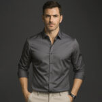 Classic Men's Long Sleeve Shirt Slim Fit Casual Business