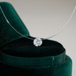 Moissanite Pendant Necklace on Invisible Fishing Line – Dainty Floating Jewelry